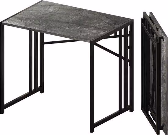 Scrivania pieghevole - ideale per spazi ridotti - 83 cm - grigio