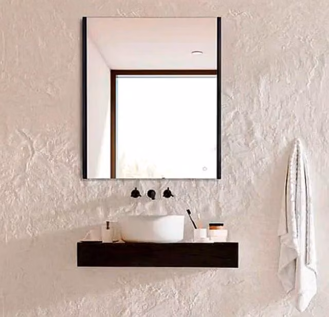 Specchio LED Megan 100x80 cm nero