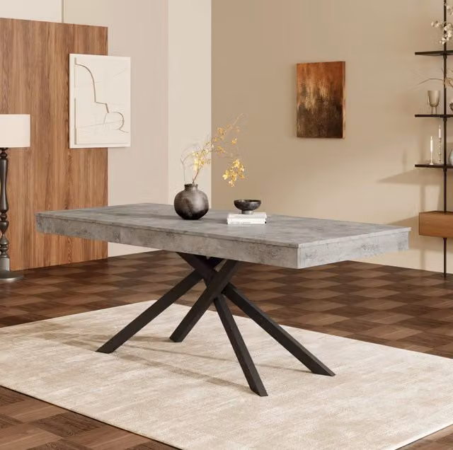 Tavolo da pranzo allungabile 140-180x80 cm in MDF grigio