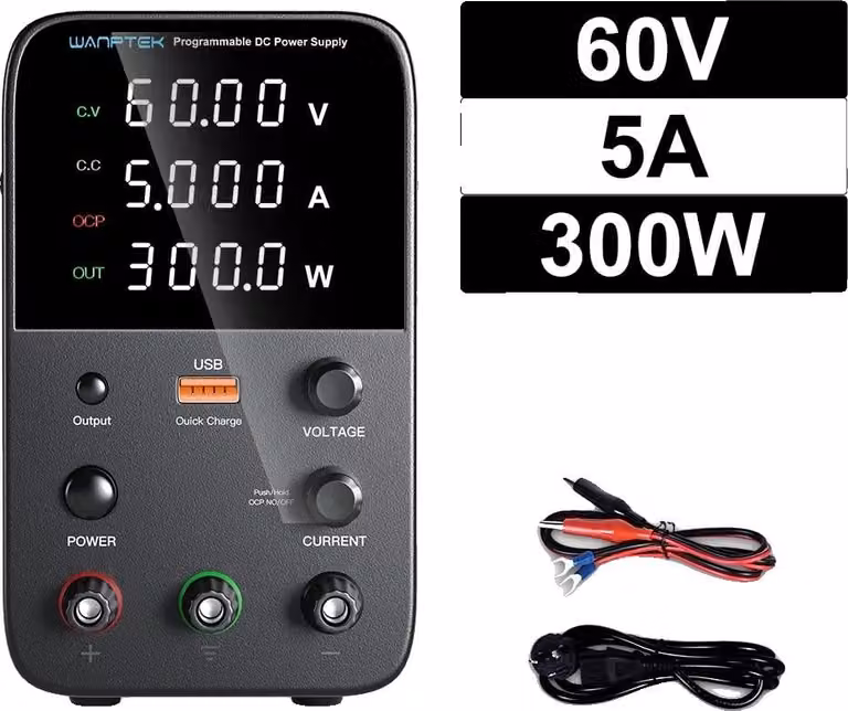 Alimentatore DC, tensione regolabile, display ad alta precisione, WPS605H 60V 5A