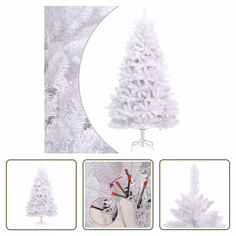 The Living Store Albero di Natale artificiale pieghevole con supporto bianco 300 cm