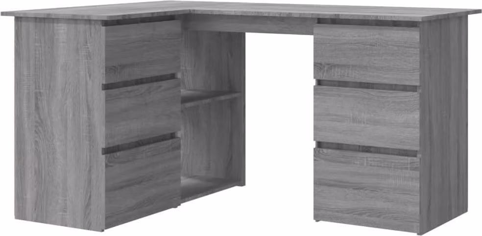Scrivania Angolo Grigio Sonoma 145x100x76 cm Legno Multistrato