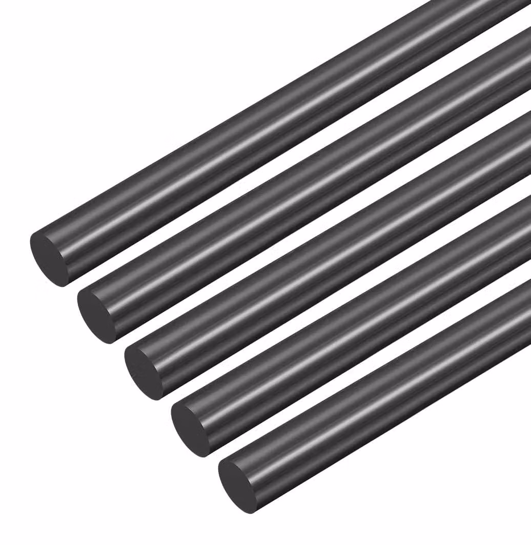 10 aste in plastica nera, 5 x 406 mm, per modellismo e produzione di giocattoli