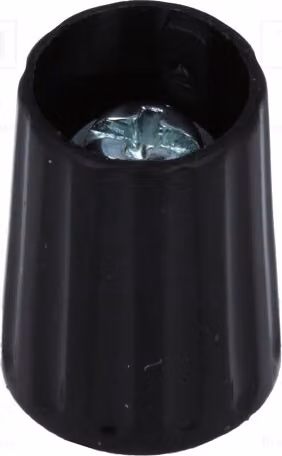 1 x Manopola rotante, diametro albero: 4 mm, diametro totale: 10 x 13,7 mm, colore nero. Albero: liscio. Codice prodotto: 2010403. Manopole rotanti per
