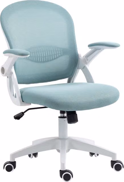 Sedia da Ufficio Ergonomica Minimal Azzurra con Schienale a Rete, L: 65.5 cm, P: 61.5 cm, H: 88-97.5 cm