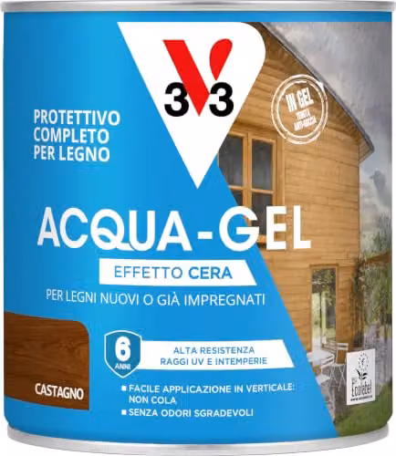 V33 Protettivo Completo per Legno Acquagel Castagno 0,75L