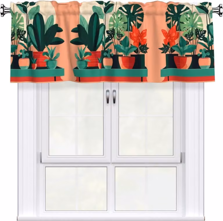 Tenda da interni a motivi, dimensioni 137,2 x 45,7 cm, facile da applicare, ideale per decorare finestre in cucine, camere da letto e altri ambienti