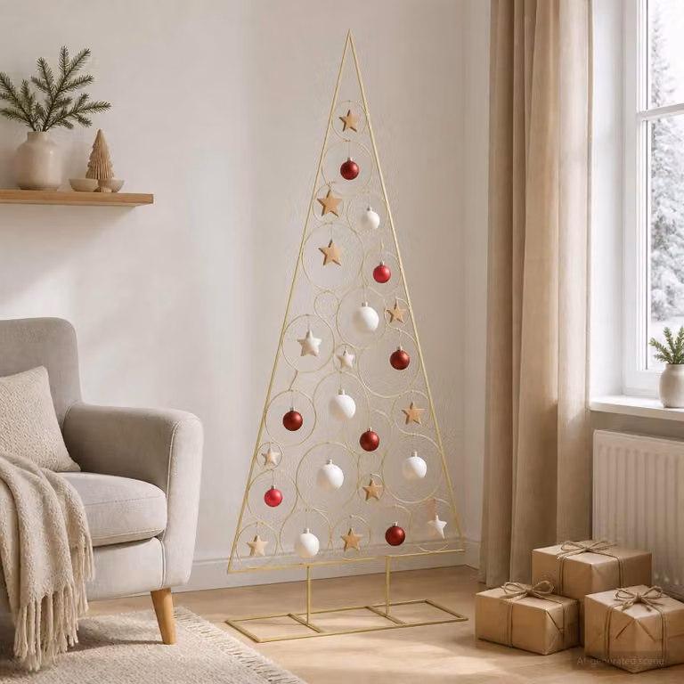 vidaXL Albero di Natale in Metallo con Supporto Circolare KUOPIO