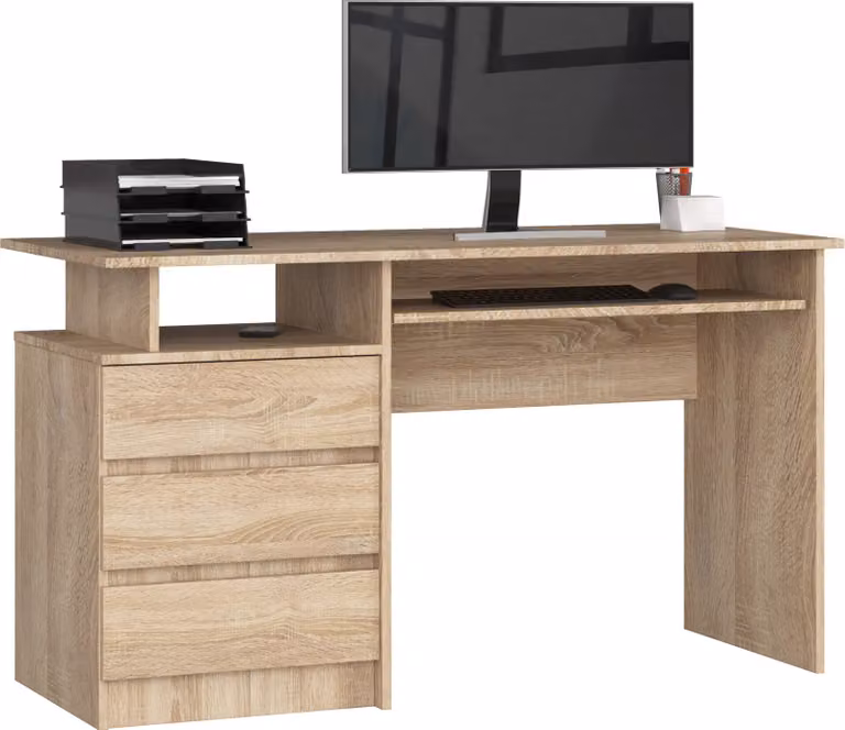 Scrivania per PC AKORD CLP in rovere Sonoma con dimensioni di 135 x 77 x 60 cm