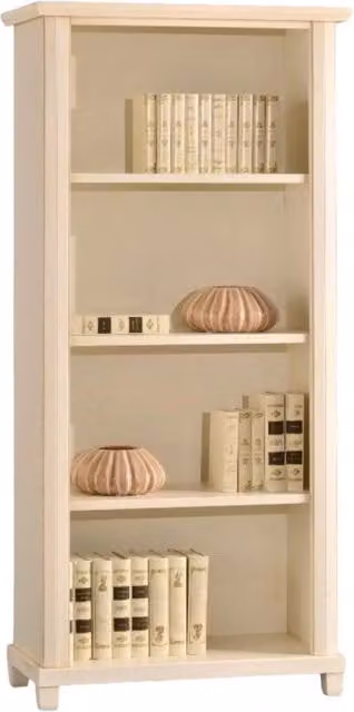 Libreria arte povera legno 4 ripiani avorio 87x40x189 - Mobili 2G