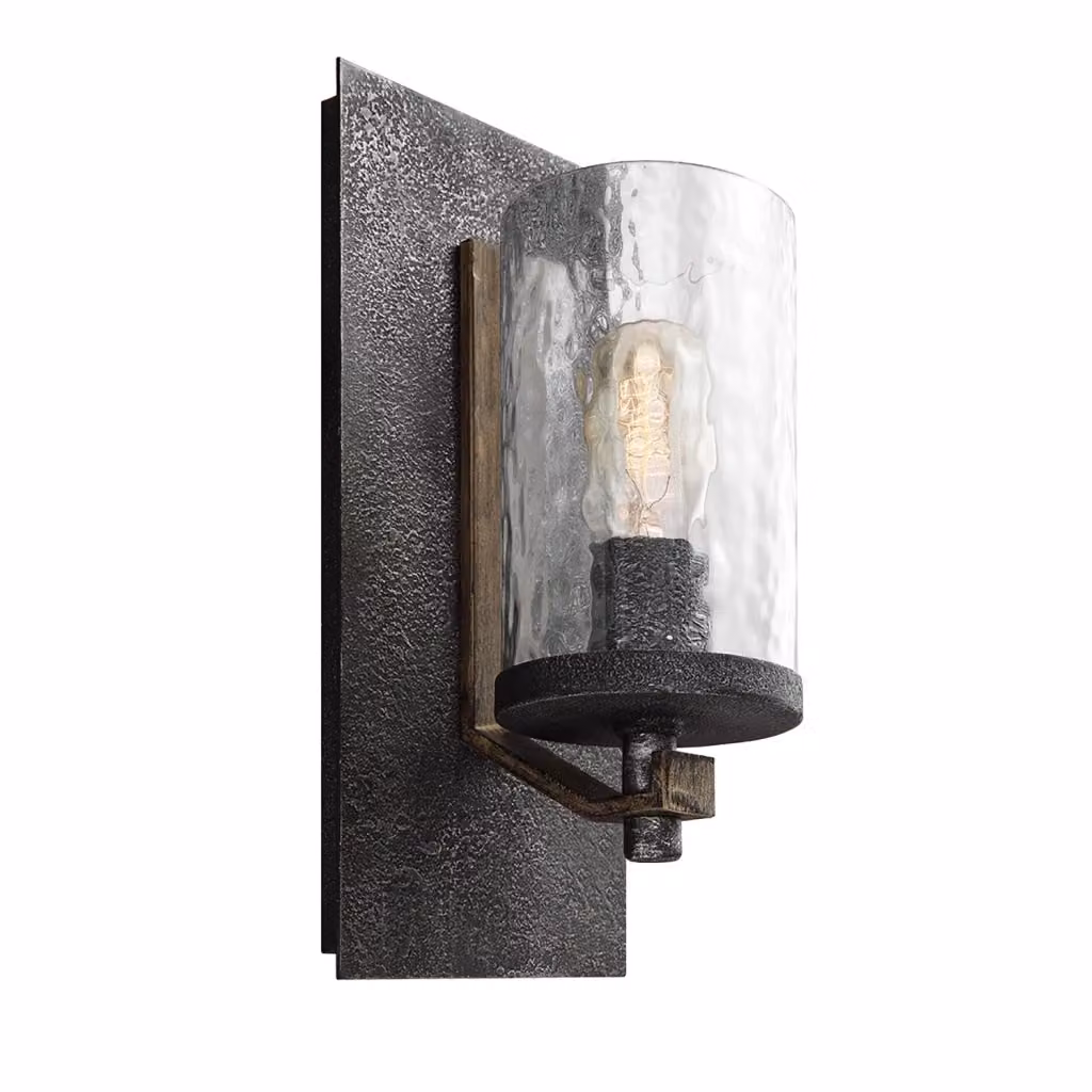 Applique Industrial Angelo FEISS in Metallo e Vetro Grigio con Luce E27 – 2