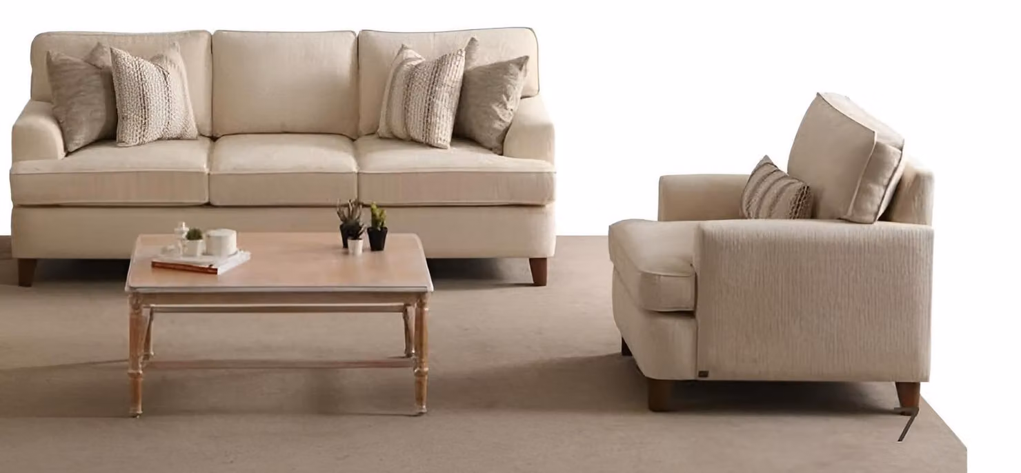 Modernes Wohnzimmer-Set mit 3-Sitzer und Passendem Sessel für Komfort