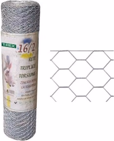 Rete a maglia esagonale con tripla torsione Trex 01013 in acciaio zincato colore verde H: 150 cm, L: 50 m, spessore: 0,7 mm
