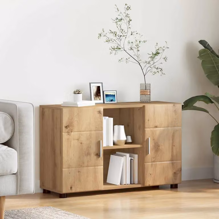 Credenza moderna vidaXL FLORIN in rovere color marrone L: 88,5 cm, P: 30,5 cm, H: 55,5 cm