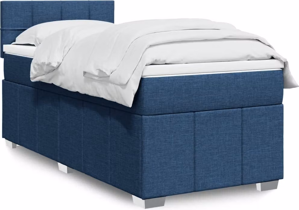 Maison Exclusive - Letto boxspring con materasso blu 90x200 cm Tessuto