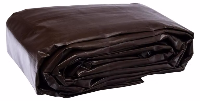 Telo coprienti marrone - 5 m x 8 m - Polietilene 350 g/m² - Rivestibile - Per protezione esterna