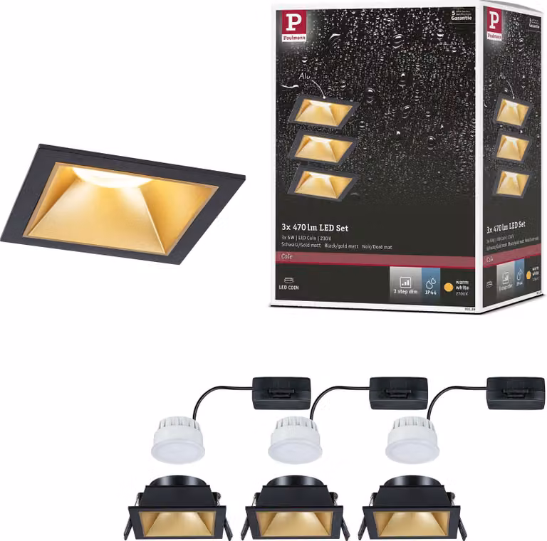 Paulmann Luce da incasso LED Cole set da 3