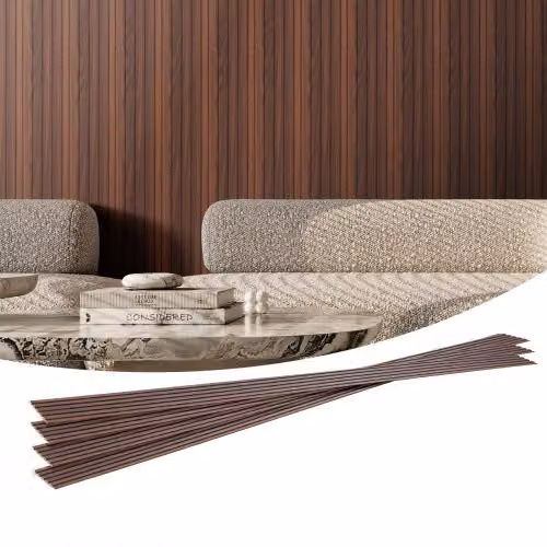 VEVOR Set di 8 Pannelli Acustici a Doghe in Legno Teak Scuro, Pannelli Decorativi per Parete in WPC per Riduzione Rumore, L: 245 cm, H: 16,6 cm, P: 0,9 cm