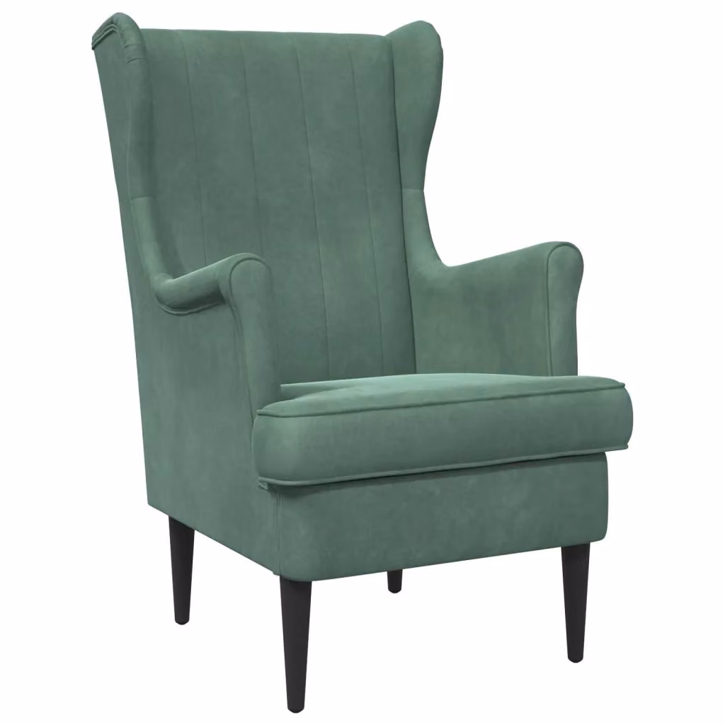 Poltrona moderna in velluto verde con braccioli vidaXL – 2