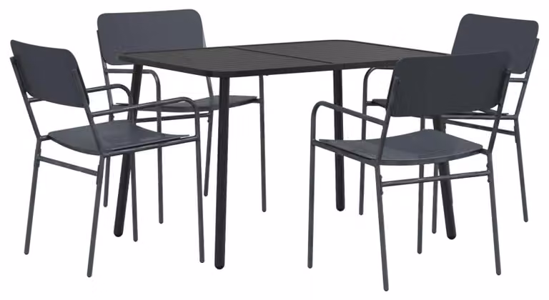 Set di 5 elementi in acciaio antracite