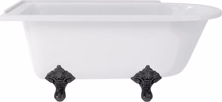 Casa Padrino Luxury Art Nouveau Bathtub White / Black 150 x 75 x H. 65 cm - Vasca da bagno autoportante in acrilico retrò - Mobili da bagno retrò nostalgici