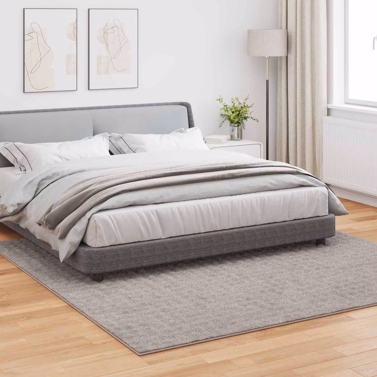 Tappeto Quadrato Moderno vidaXL SIROLO Sabbia in Poliestere L 240 x P 240 cm