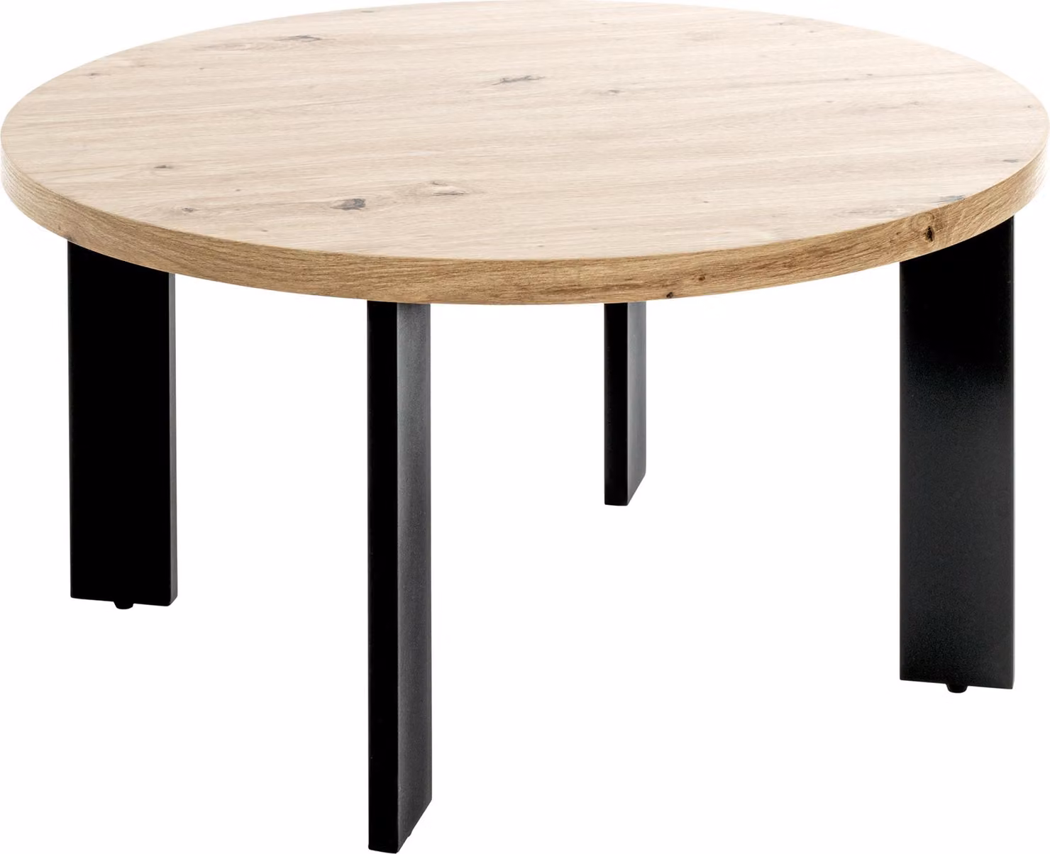 Tavolino HAKU in rovere chiaro e nero - MDF, metallo, L/A/P: 75x42x75 cm