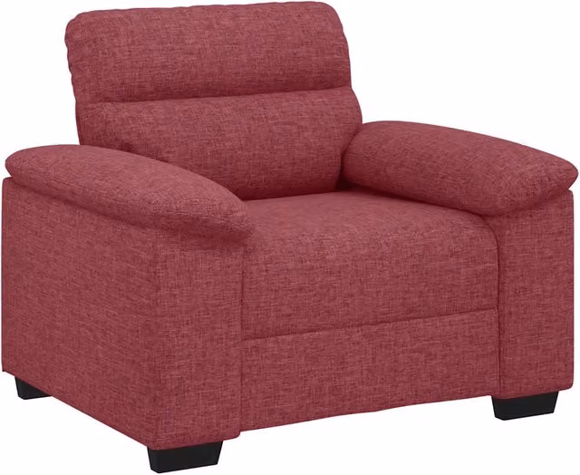 Poltrona Relax Moderna con Braccioli in Tessuto Rosso, L: 100 cm, P: 81 cm, H: 84 cm