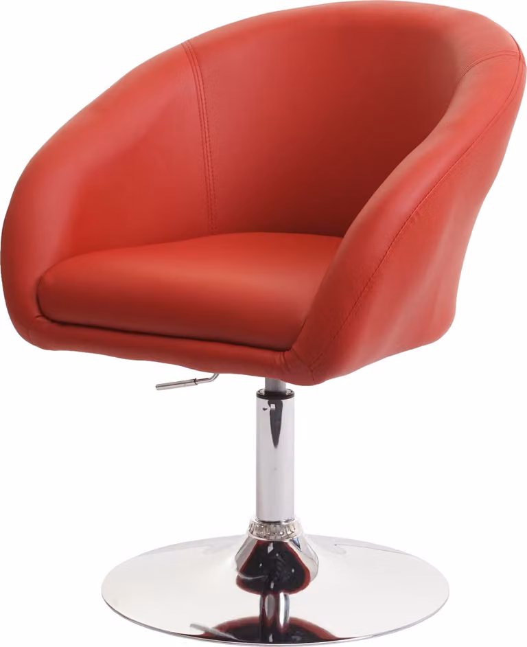 Sedia da pranzo MCW-F19, sedia da cucina, sedia girevole, poltrona lounge, girevole e regolabile in altezza ~ Pelle finta rossa