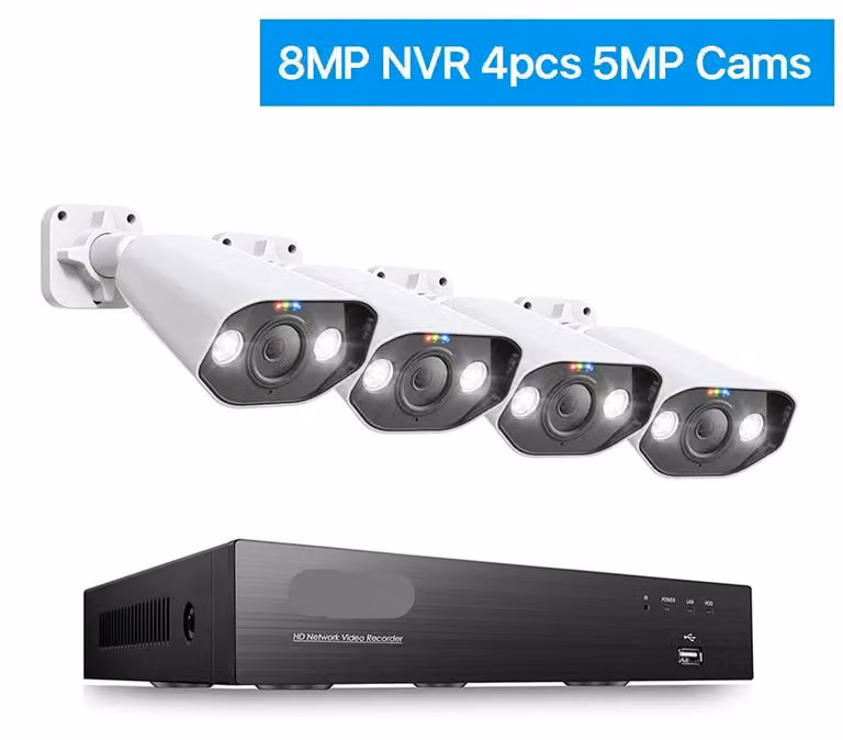 Sistema di sicurezza 4K - Kit di telecamere IP - Sorveglianza ultra HD - Visione notturna - PoE