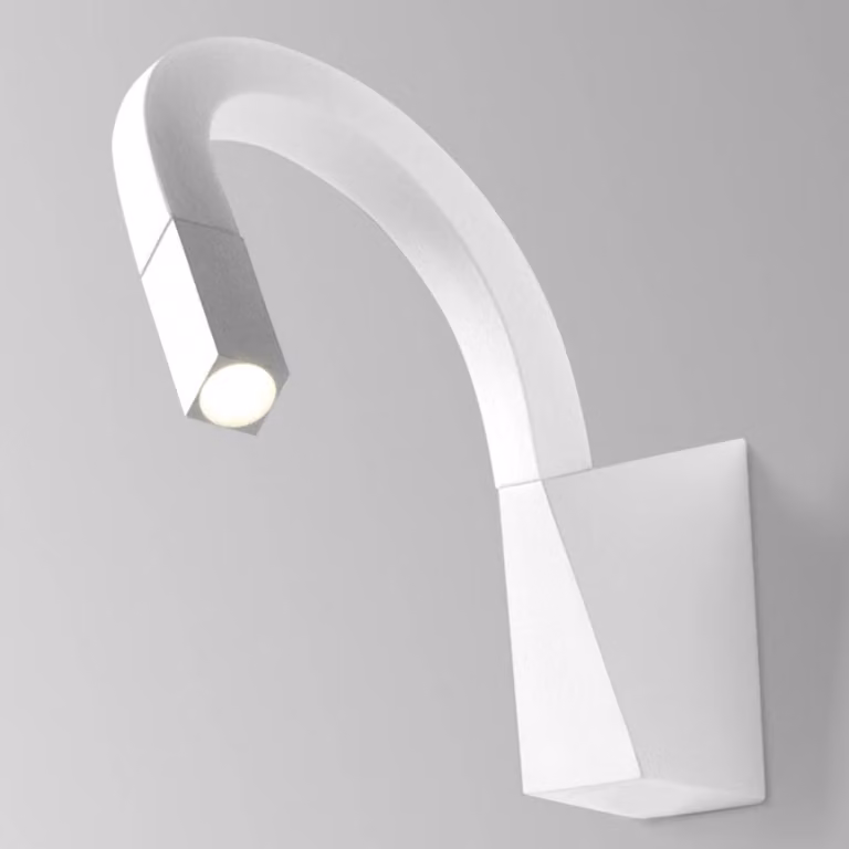 Linea Light Applique da parete a LED Snake, Bianco / Opale, Camera da letto, Metallo, Moderno, Applique a LED