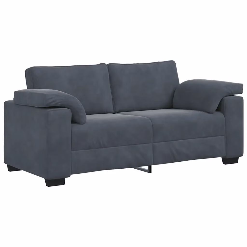 Divanetto moderno vidaXL in velluto grigio con cuscini inclusi L: 180 cm, P: 77 cm, H: 82 cm – 2