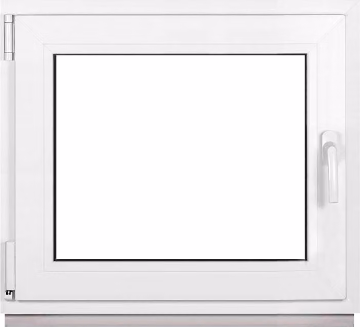 Finestra Framex per cantina Finestra in PVC Bianco Larghezza x altezza 70 x 55 cm (700 x 550 mm) doppia (32 mm) rotazione/inclinazione DIN sinistra - Premium - Tutte le misure