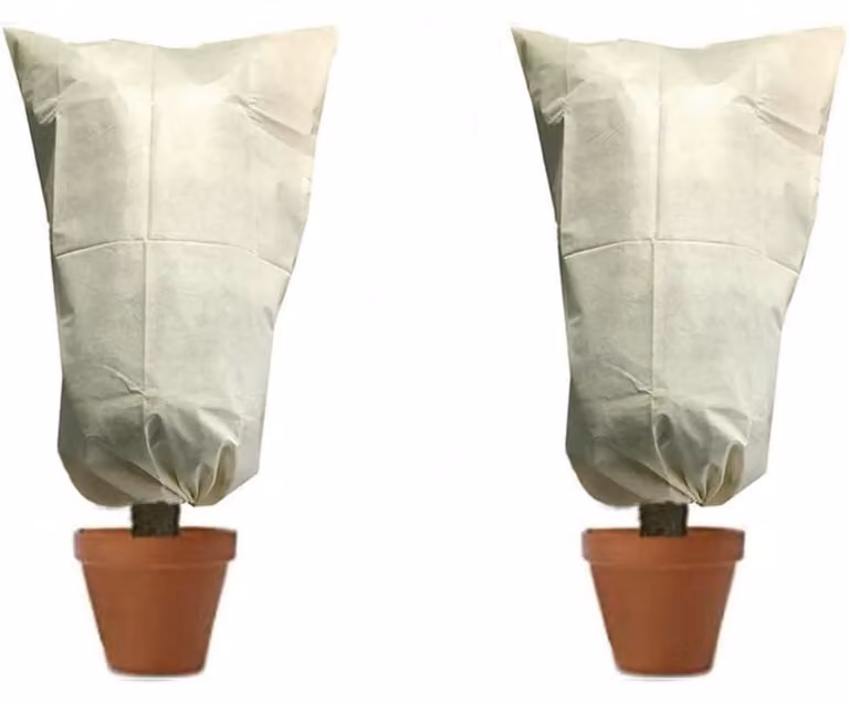Copertura protettiva invernale per piante, forma a tenda, 60 x 80 cm, color beige, confezione da 2 pezzi