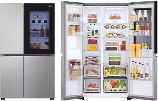 LG Electronics Frigorifero Side-by-Side Instaview™ Silver con No Frost, Connessione WiFi e Controllo tramite App, H 179 cm x L 91,3 cm – 1