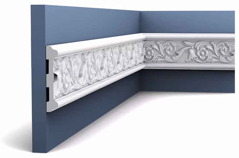 Orac Decor P7020 Luxxus modanatura murale resistente agli urti modanatura decorativa modanatura fregio stucco profilo decorativo fiori foglie ornamento | 2 metri