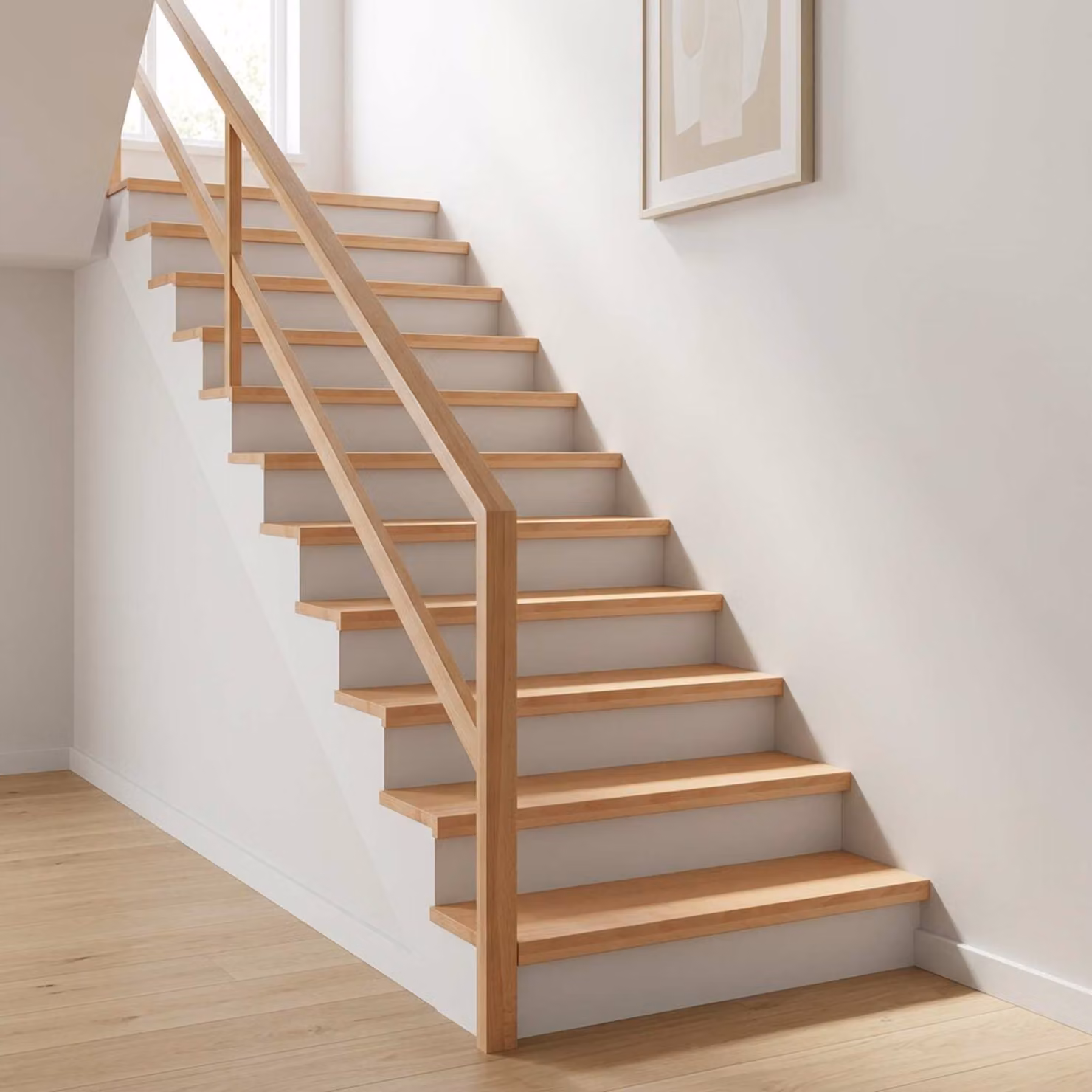 Set di 16 tappeti per scale vidaXL colore naturale beige e marrone, L 100 x P 30 x H 2 cm