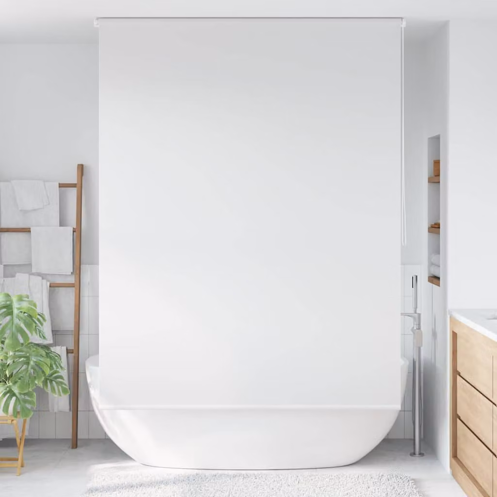 vidaXL Tenda a Rullo per Doccia Semitrasparente Bianca L: 140 cm, H: 240 cm