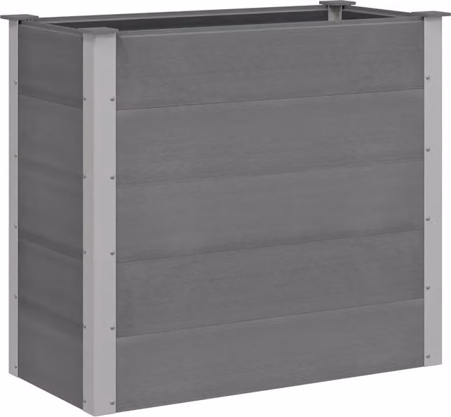 Fioriere | Cassetta per fiori | Letto Rialzato da Giardino in WPC 100x50x91 cm Grigio