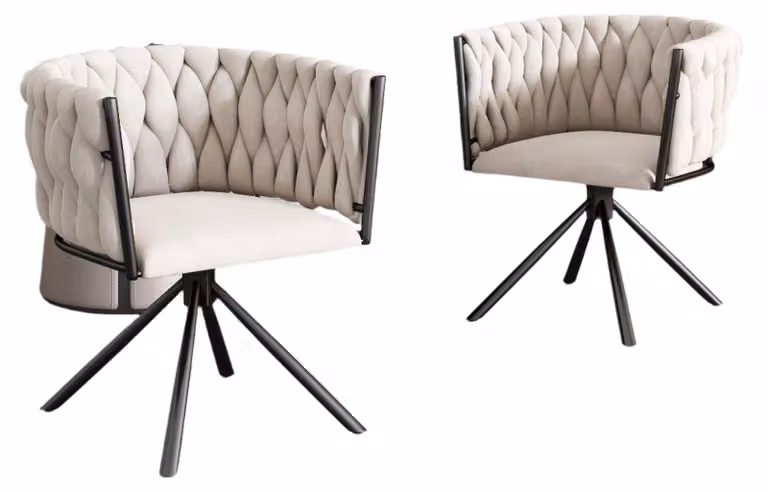 Sedia da pranzo - Set da 2 - Sedia girevole - Sedia - Sedia confortevole - Design ergonomico - Funzione girevole a 360°