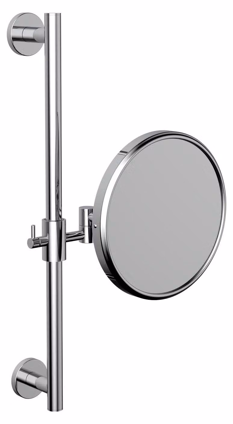 Specchio ingranditore da muro 3X in acciaio inox e vetro | Marcel