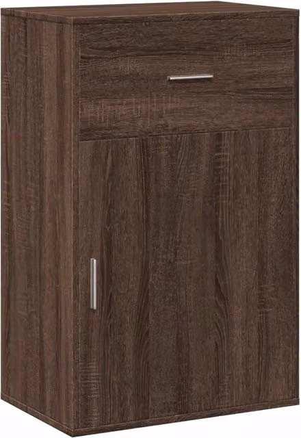 Mobile contenitore moderno in rovere marrone con finitura opaca, L: 56,5 cm, P: 39 cm, H: 90 cm