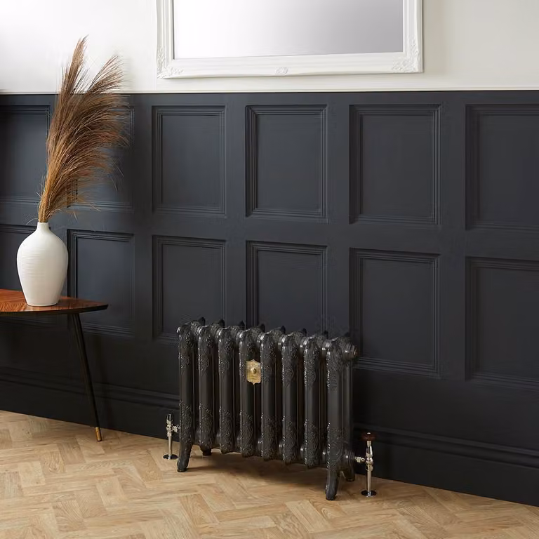 Radiatore Tradizionale in Ghisa a 2 Colonne Alto 510mm - Finitura Grigio Scuro Railings di Farrow & Ball - Charlotte