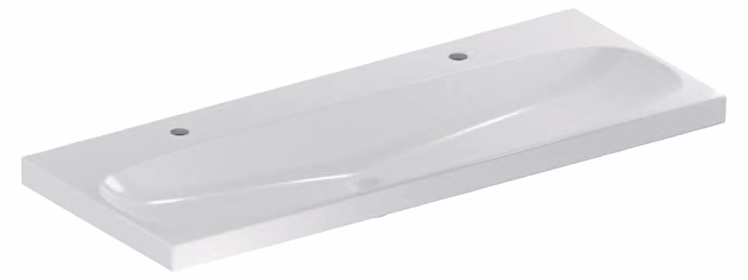 Geberit Acanto lavabos, 2 trous pour robinetterie à gauche/à droite, sans trop-plein, 1200x480mm, 501.880.00.5, 501.880.00.5