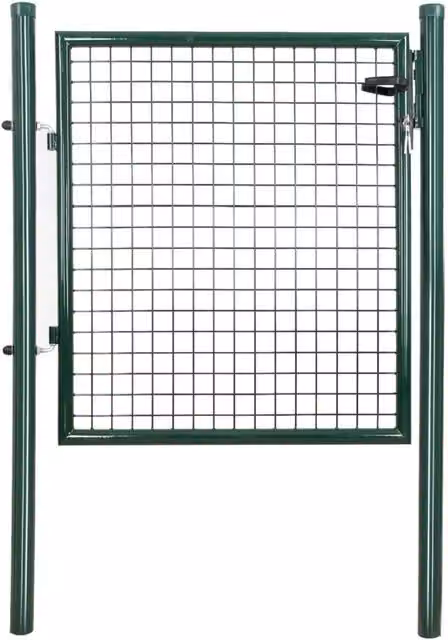 Kit completo di cancello singolo da giardino in acciaio zincato verde L: 106 cm, P: 6 cm, H: 150 cm