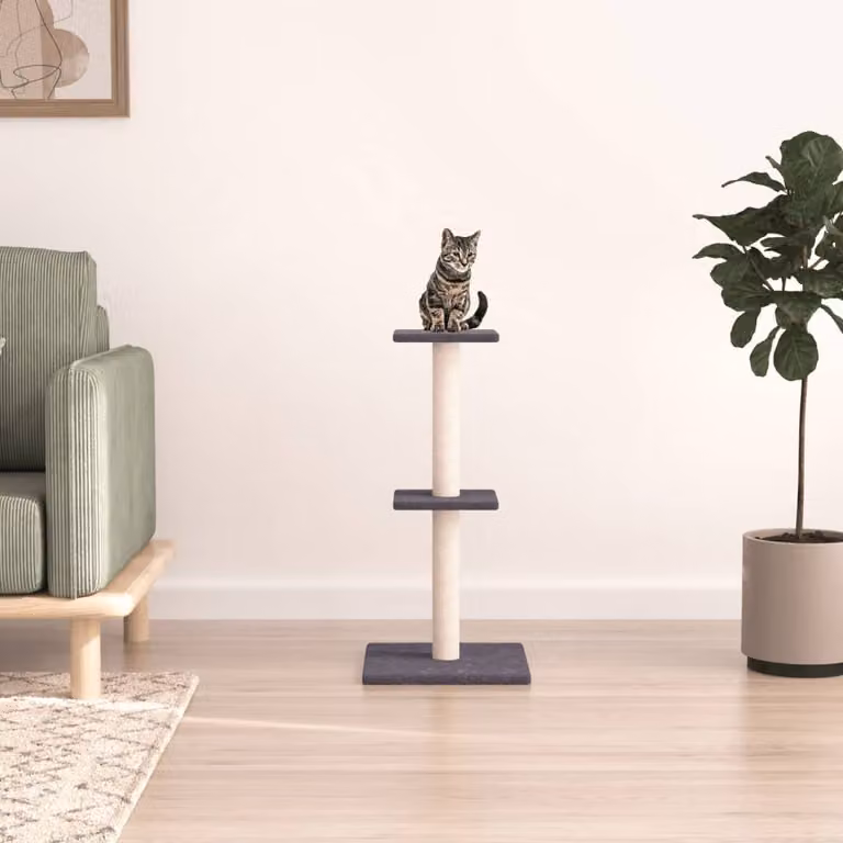 vidaXL Albero per Gatti con Tiragraffi in Sisal Grigio Altezza: 73 cm