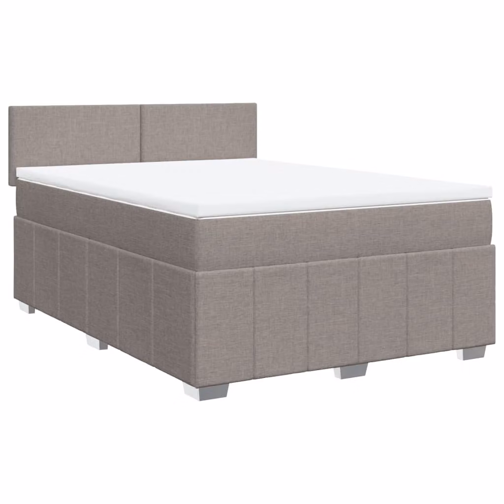 Giroletto a Molle con Materasso Tortora 140x190 cm in Tessuto