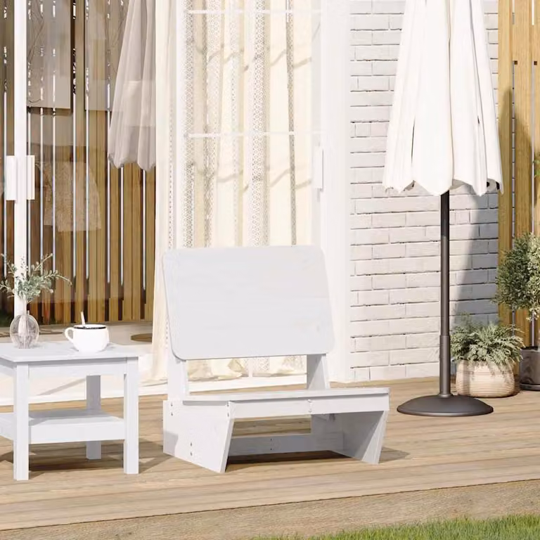 Sedia da giardino vidaXL in legno di pino massello bianco L: 60 cm, P: 64 cm, H: 70,5 cm