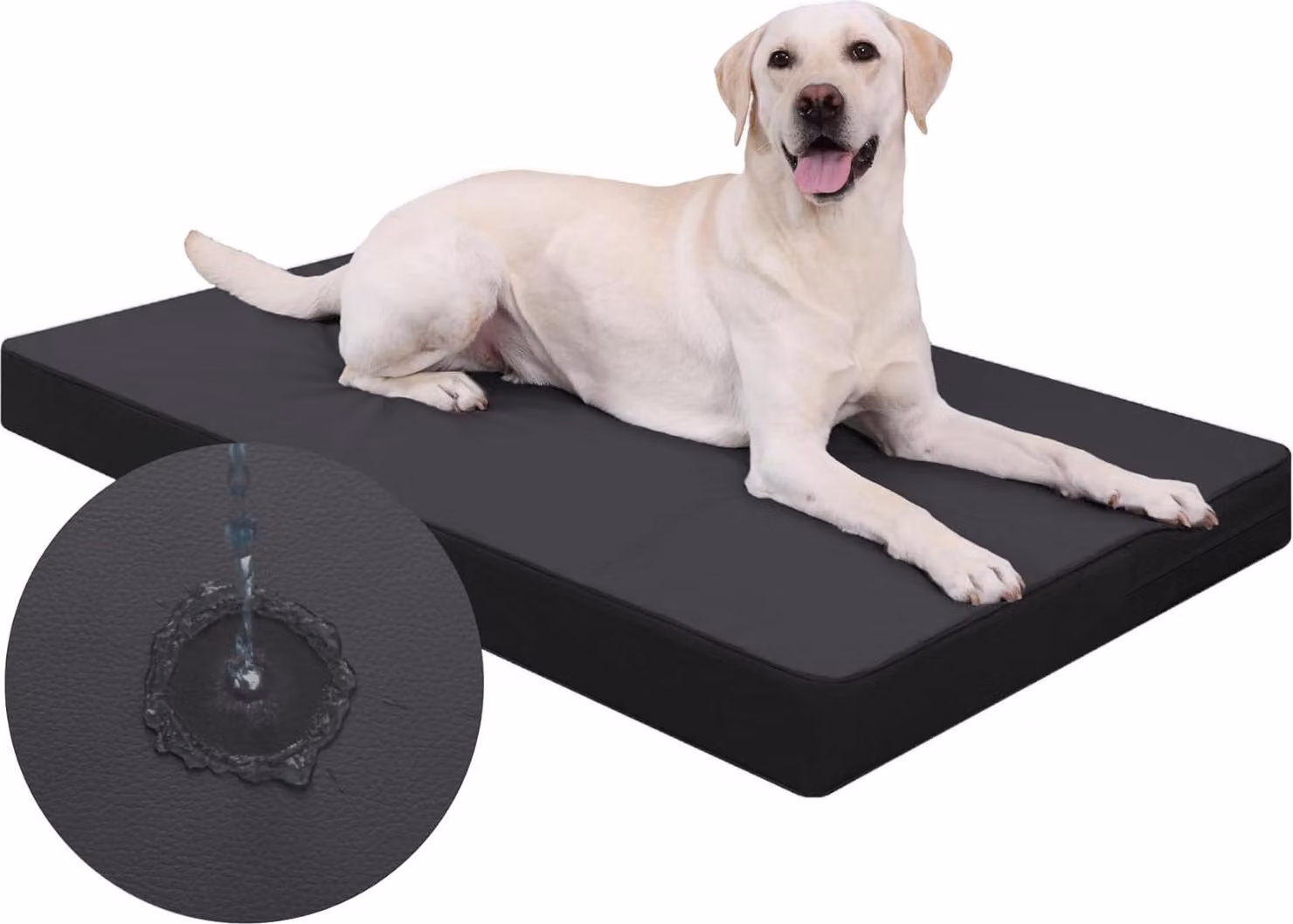 Cuccia ortopedica per cani di grossa taglia, dimensioni 119 x 73 cm, sfoderabile e impermeabile. Rivestimento in ecopelle, cuscino per cani, materasso per cani, adatto a cani di tutte le razze