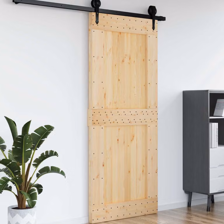 Porta NARVIK vidaXL in legno di pino solido marrone L: 95 cm, H: 210 cm